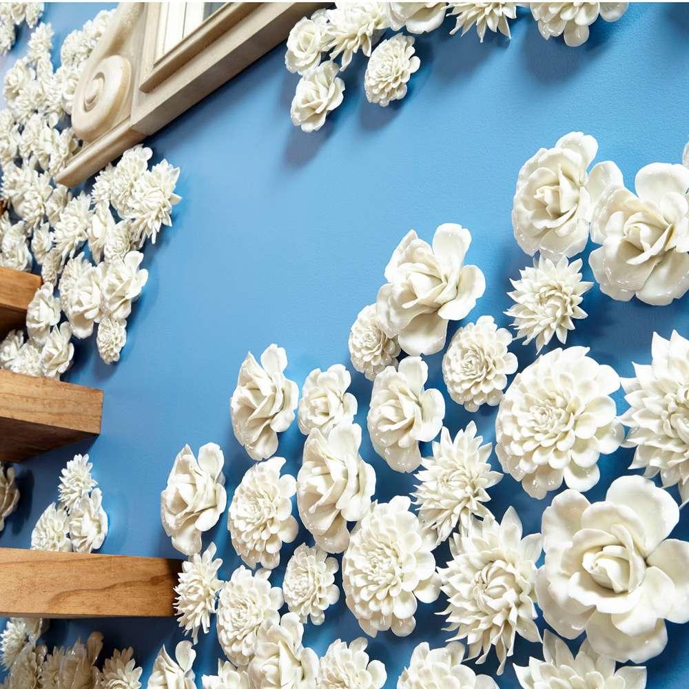 Cyan Design - Blooming Parade Wall Decor in Off White Glaze - Large - 09111 veiw 3