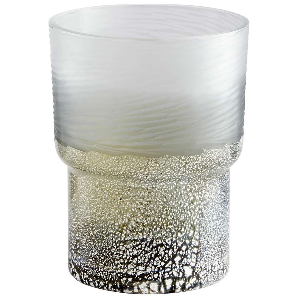 Cyan Design - Canyonland Vase in Clear and Guilded Silver - Squat - 11096 veiw 1