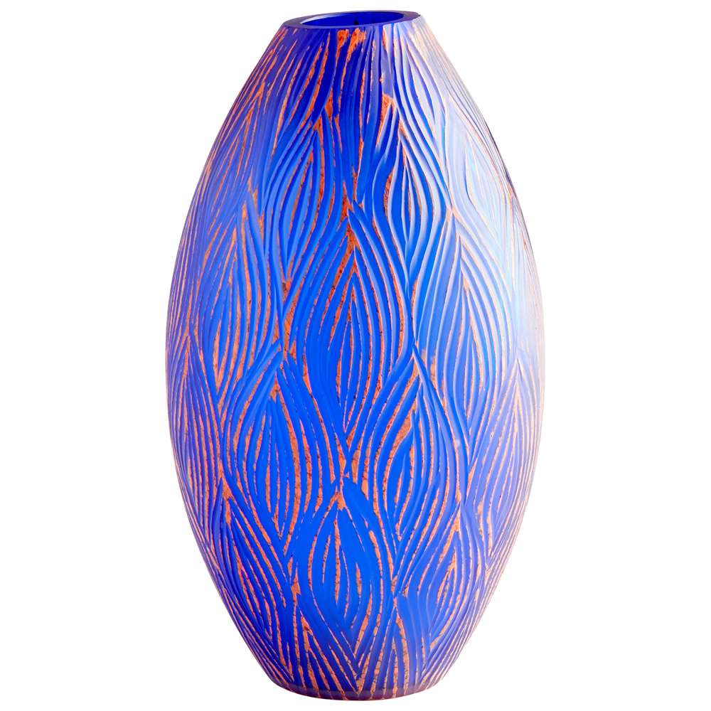 Cyan Design - Fused Groove Vase in Blue - Small - 10032 veiw 1