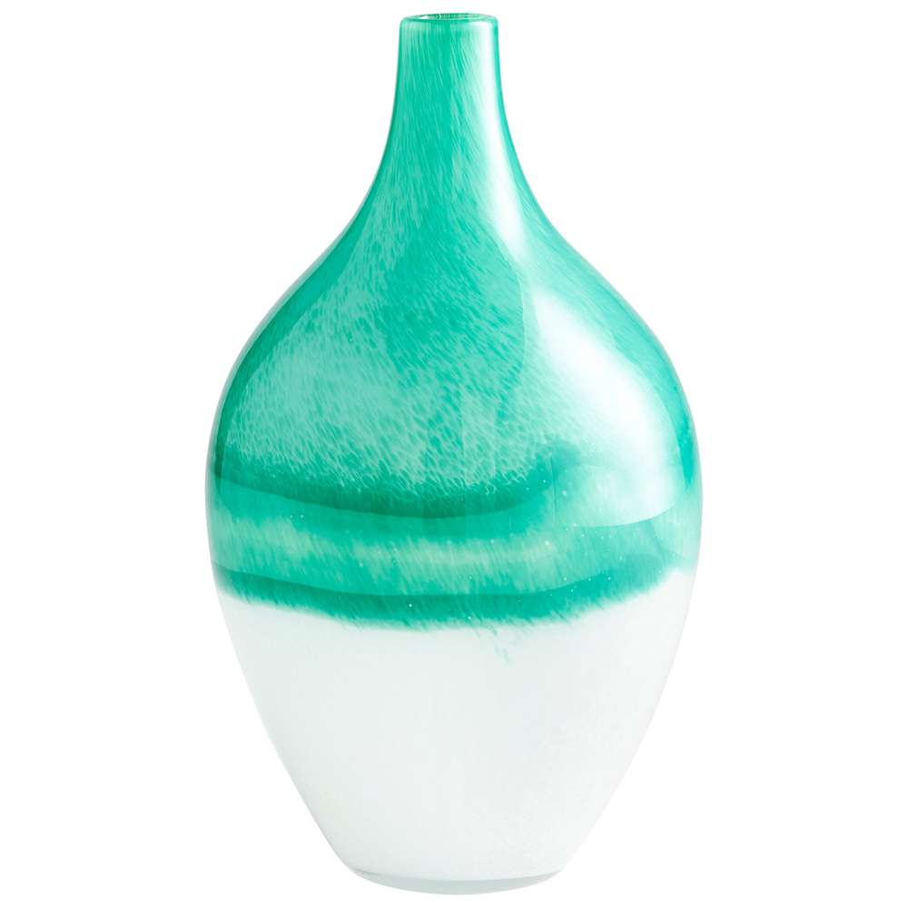 Cyan Design - Iced Marble Vase in Turquoise & White - Large - 09521 veiw 1