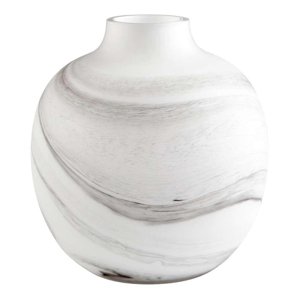 Cyan Design - Moon Mist Vase in White and Black Swirl - Medium - 10468 veiw 1
