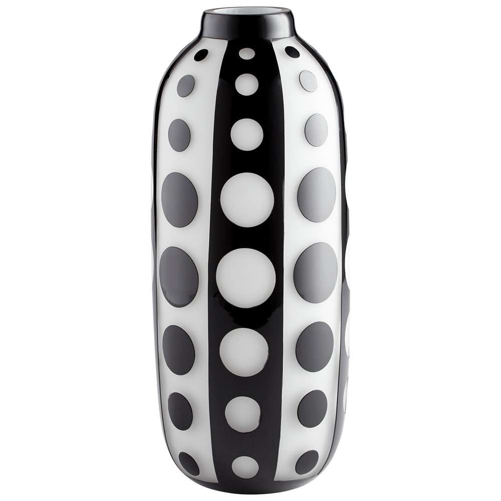 Cyan Design - Petroglyph Vase in Black and White - Large - 11089 veiw 1