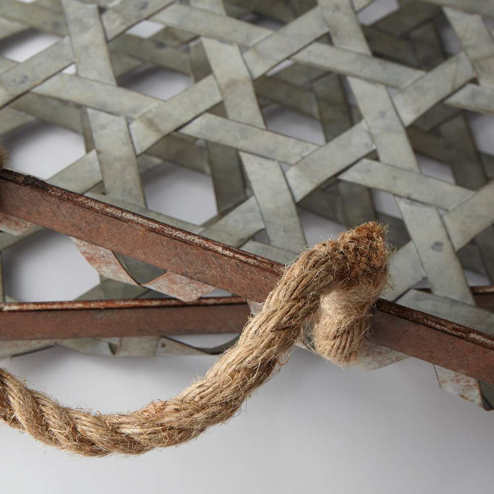 Cyan Design - Prismo Trays in Galvanized and Jute - Small - 09850 veiw 2