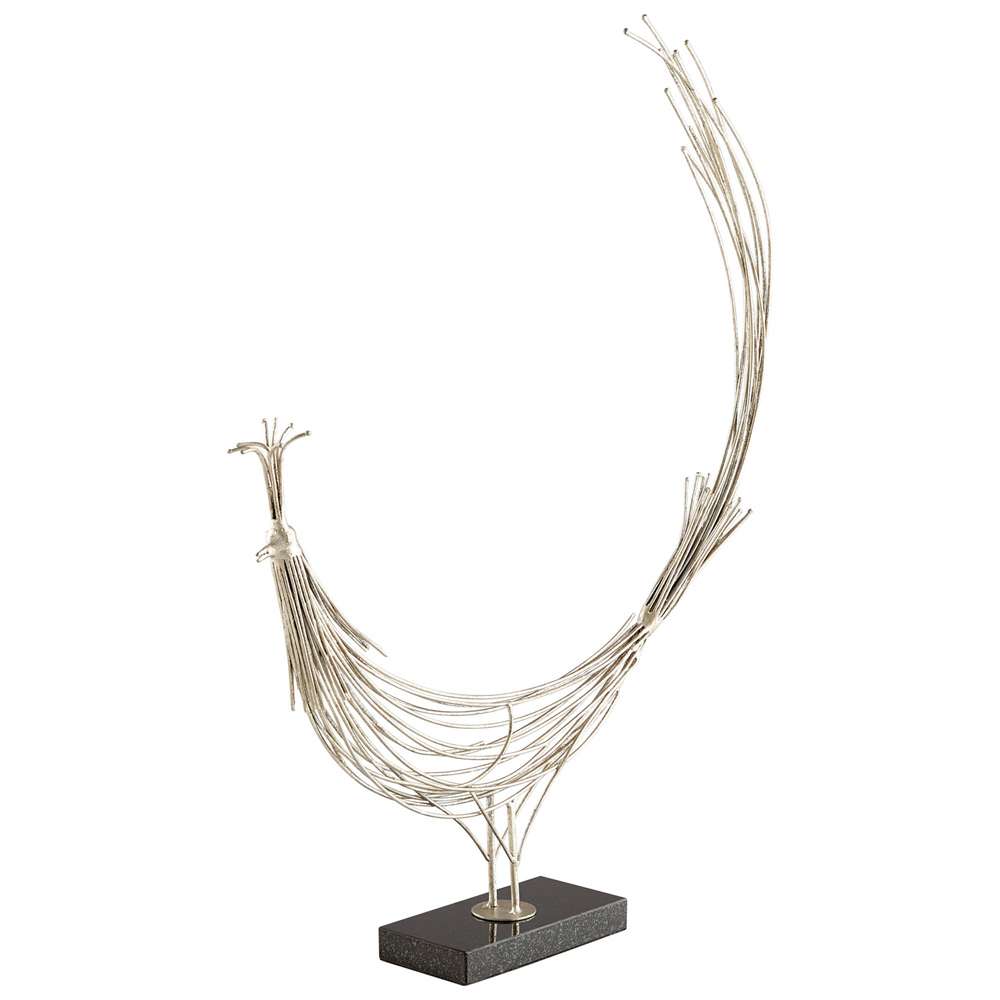 Cyan Design - Racket Tailed Sculpture in Antique Silver Leaf - 09578 - CLOSEOUT veiw 1