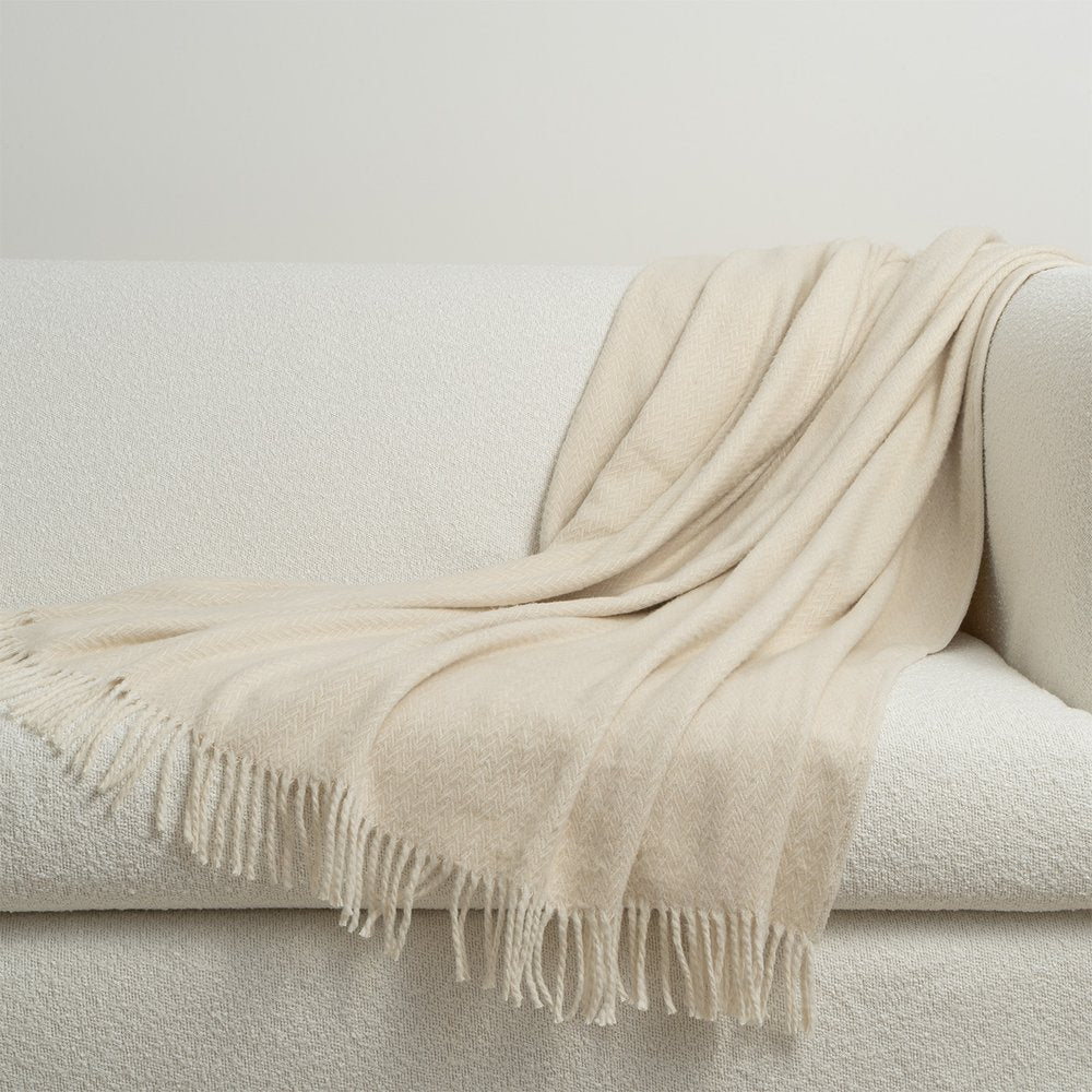 D.V. KAP Home - Marinara Throw - Cream - B-1065-C view 3