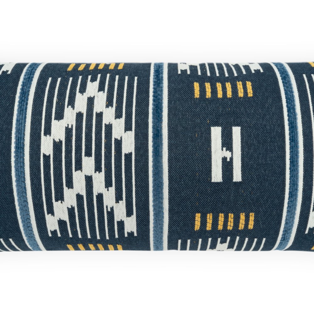 D.V. KAP Home - Outdoor Steppe Lumbar Pillow - Navy - OD-608-N-1224 view 2
