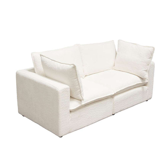 Diamond Sofa - Ivy 2-Piece Modular Sofa in White Faux Shearling w/ Feather Down Seating - IVY2SCWH veiw 2