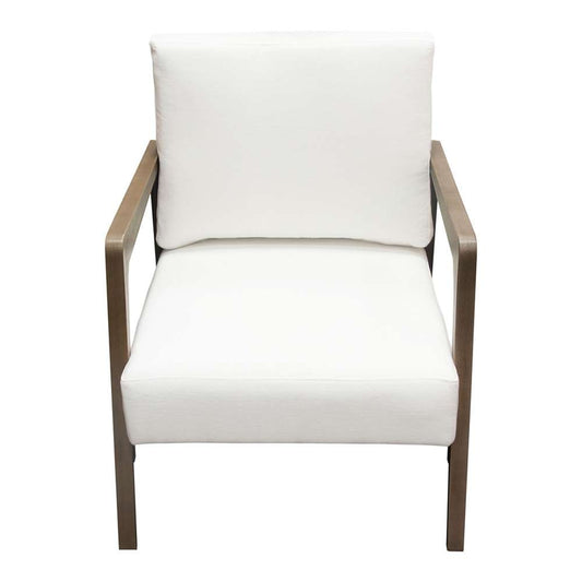 Diamond Sofa - Blair Accent Chair in White Fabric with Curved Wood Leg Detail - BLAIRCHWH veiw 2