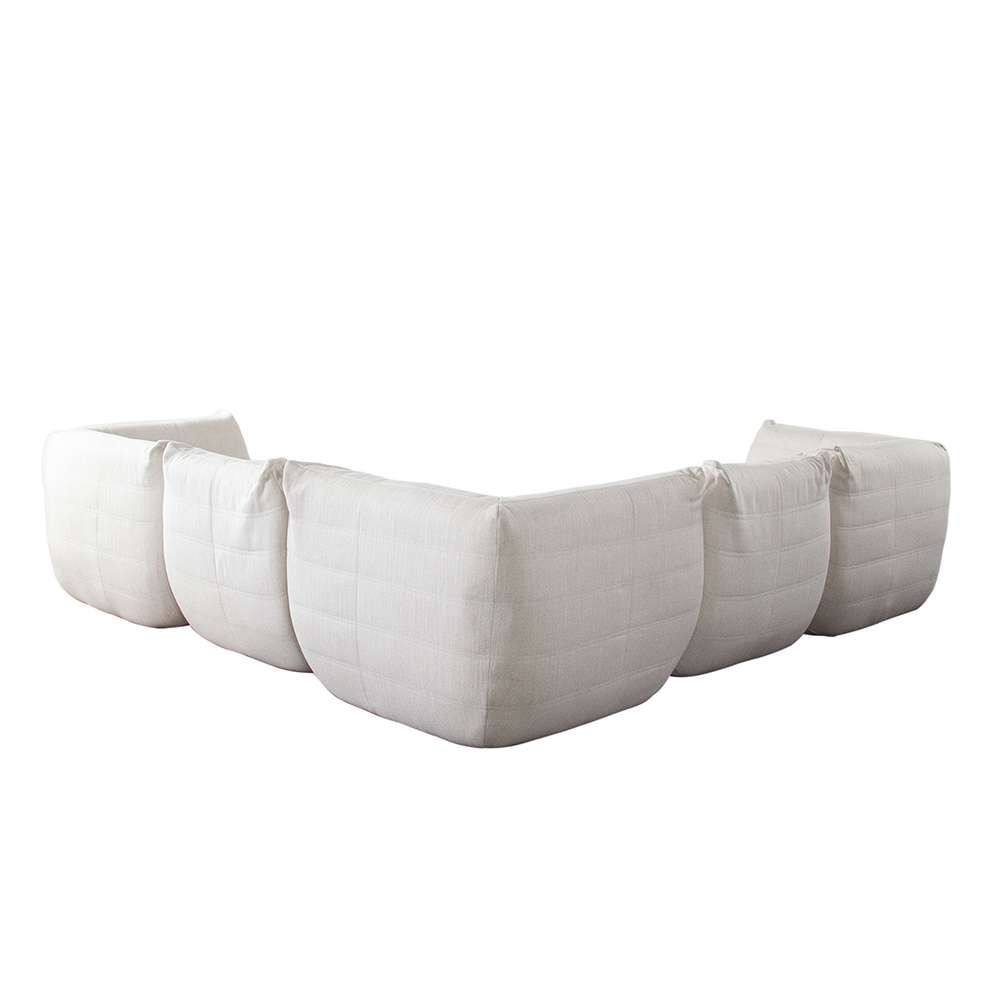Diamond Sofa - Ezra 5PC Corner Sectional in Cream Fabric - EZRA3SC2ACCM veiw 13