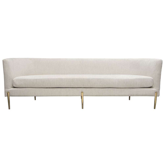 Diamond Sofa - Lane Sofa in Light Cream Fabric with Gold Metal Legs - LANESOCM veiw 2