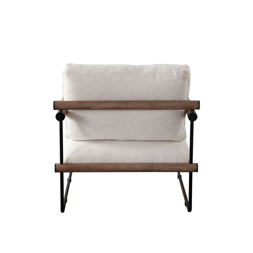 Diamond Sofa - Liam Accent Chair in Cream Fabric w/ Metal Frame & Wood Arm - LIAMCHCM veiw 12