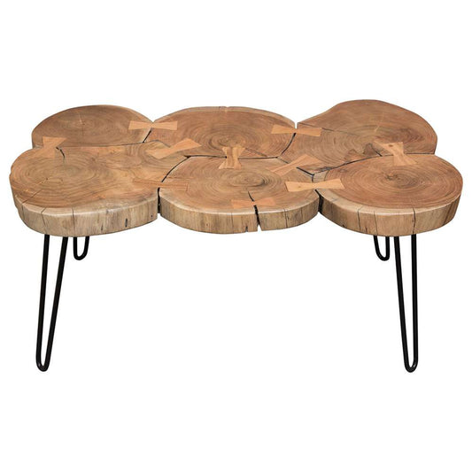 Diamond Sofa - Joss Natural Acacia One of a Kind Live Edge Rectangle Cocktail Table w/ Black Hairpin Legs - JOSSRCTNA veiw 2