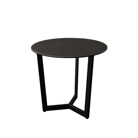 Diamond Sofa - Onyx Round End Table w/ Black Ceramic Glass Top & Black Metal Leg - ONYXETBL veiw 2