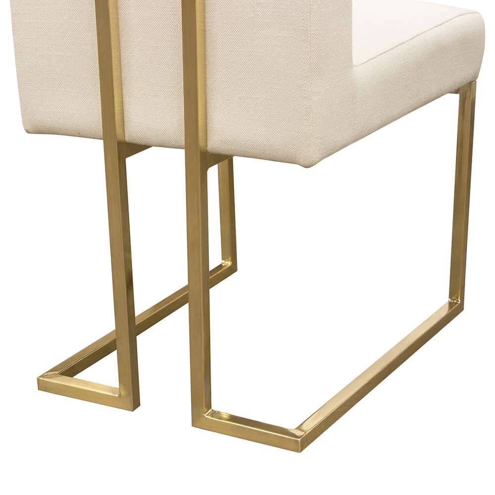 Diamond Sofa - Skyline Dining Chairs in Cream Fabric w/ Polished Gold Metal Frame (Set of 2) - SKYLINEDCCM2PK veiw 12