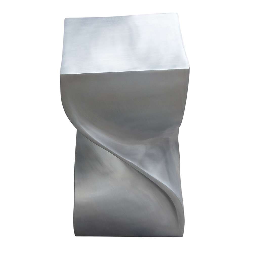 Diamond Sofa - Spire Square Accent Table in Casted Aluminum in Nickel Finish - SPIREATNI_CLOSEOUT veiw 8