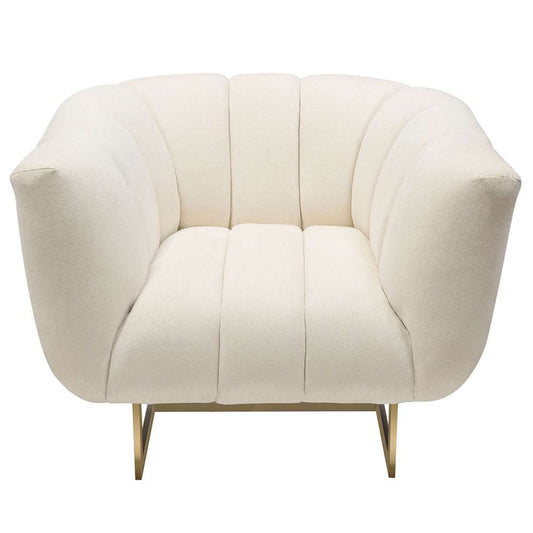 Diamond Sofa - Venus Cream Fabric Chair w/ Contrasting Pillows & Gold Finished Metal Base - VENUSCHCM veiw 2
