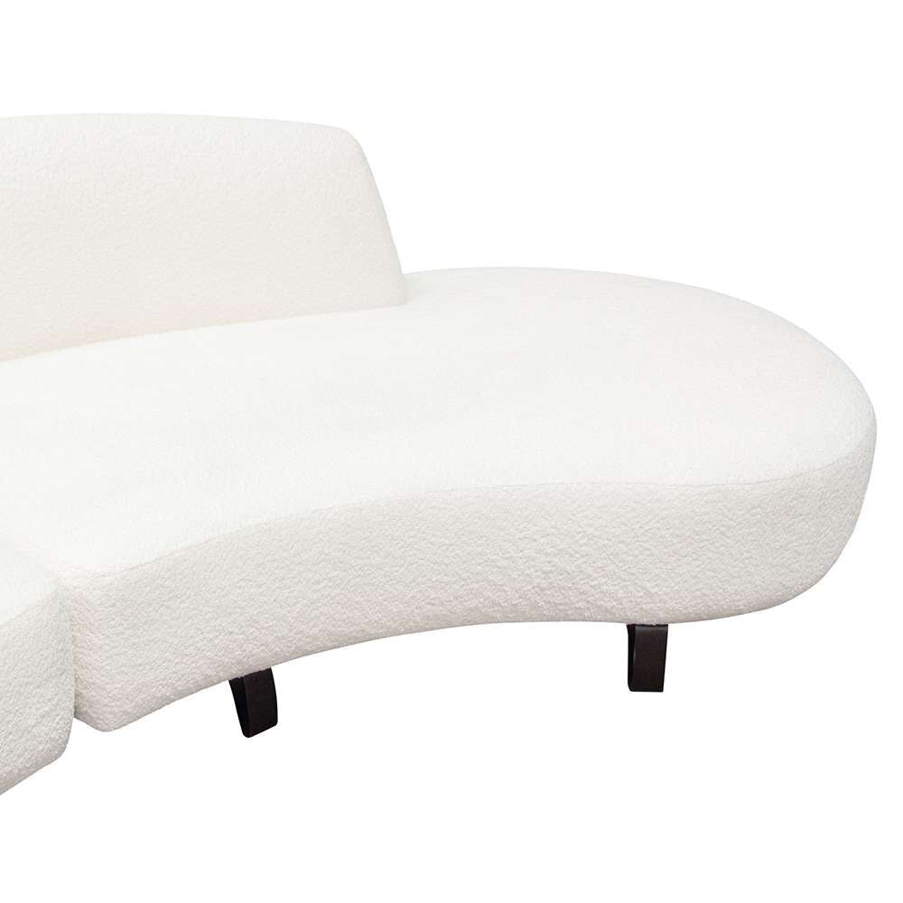 Diamond Sofa - Vesper 2PC Modular Curved Armless Chaise in Faux White Shearling w/ Black Wood Leg Base - VESPER2PCLCRCWH veiw 13
