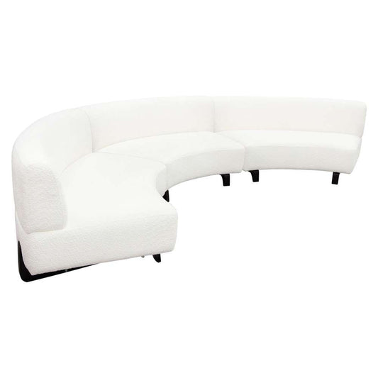 Diamond Sofa - Vesper 3PC Modular Curved Armless Sofa in Faux White Shearling w/ Black Wood Leg Base - VESPER3PCASWH veiw 2