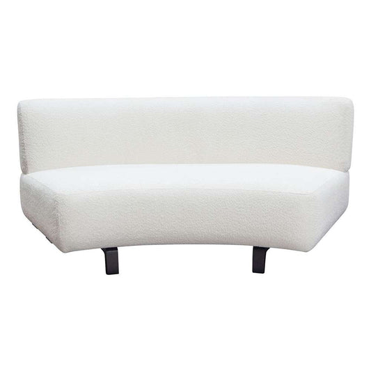 Diamond Sofa - Vesper Curved Armless Sofa in Faux White Shearling w/ Black Wood Leg Base - VESPERASWH veiw 2