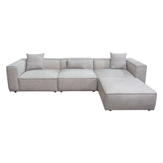 Diamond Sofa - Vice 4PC Modular Sectional in Barley Fabric with Ottoman - VICE4PCBA veiw 2