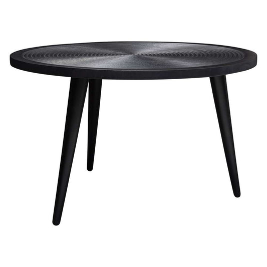 Diamond Sofa - Vortex Round Cocktail Table in Solid Mango Wood Top in Black Finish & Iron Legs - VORTEXCTBL veiw 2