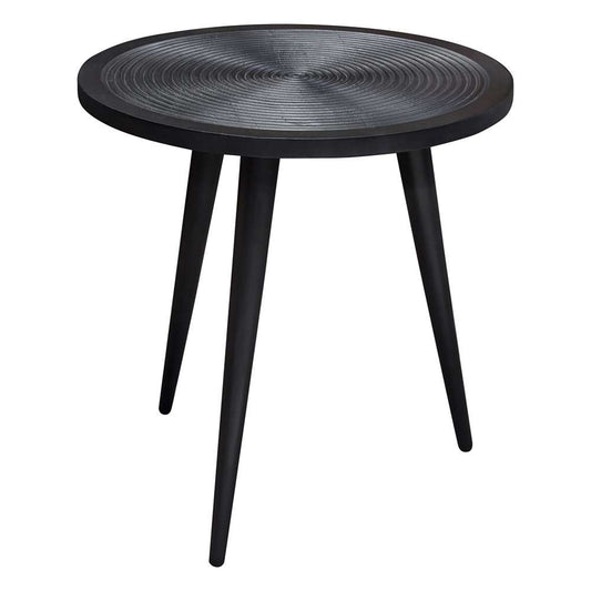 Diamond Sofa - Vortex Round End Table in Solid Mango Wood Top in Black Finish & Iron Legs - VORTEXETBL veiw 2