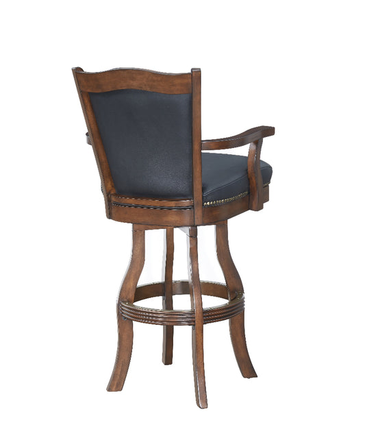 ECI Furniture - 30in Leather Nail Head Barstool in Distressed Walnut - 7040-35-BS-30 view 2