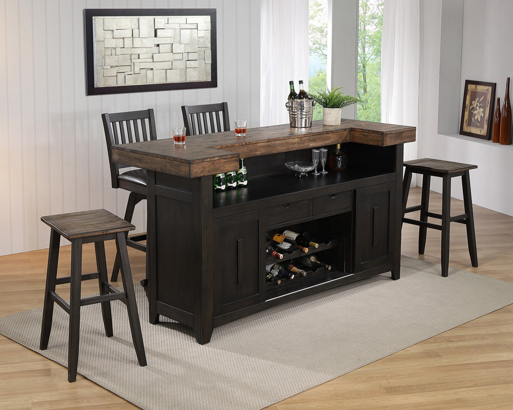 ECI Furniture - Ashford 78in Bar Complete, Black & Rustic Walnut - 1859-23-BT/B view 3