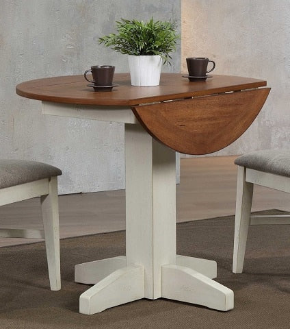 ECI Furniture - Choices Complete Drop Leaf Table in Antique White - 0733-20-DLT_DLB veiw 1