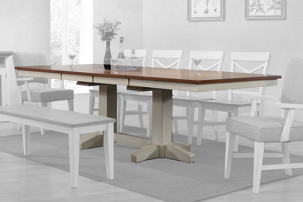 ECI Furniture - Choices Trestle Table Complete, Antique White - 0733-20-TT/TB view 1