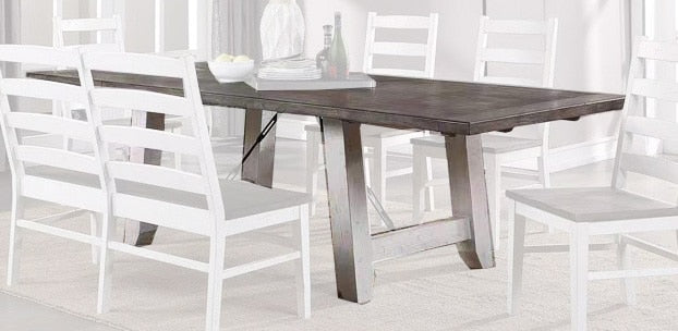 ECI Furniture - La Sierra Trestle Dining Complete, Gray & White - 1164-22-TRT/TRB veiw 1
