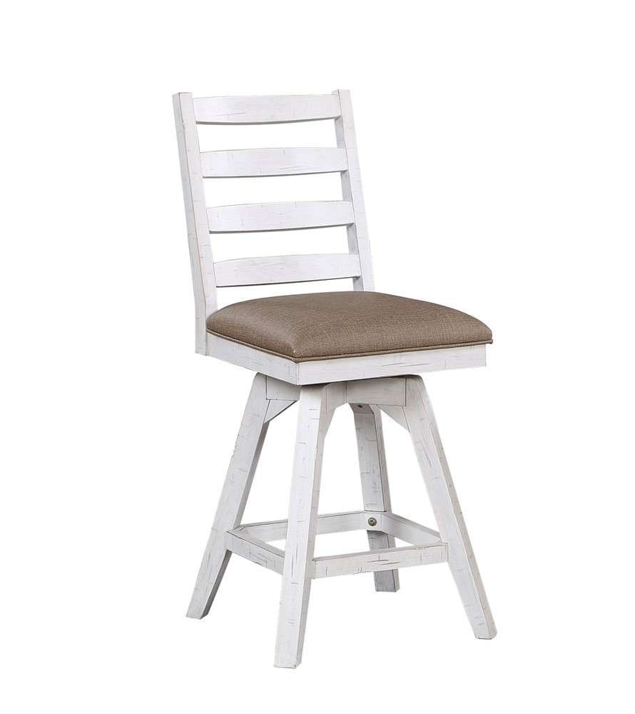 ECI Furniture - LaSierra 24in Ladder Back Counter Swivel Stool w/brown vinyl seat (Set of 2) - 1164-22-CS1 veiw 1