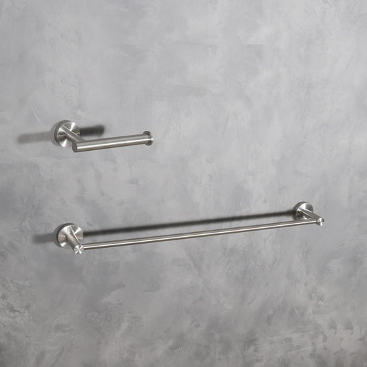 Elegant Furniture & Lighting - Alma 2-Piece Bathroom Hardware Set in Brushed Nickel - HWB-11S2BNK view 2