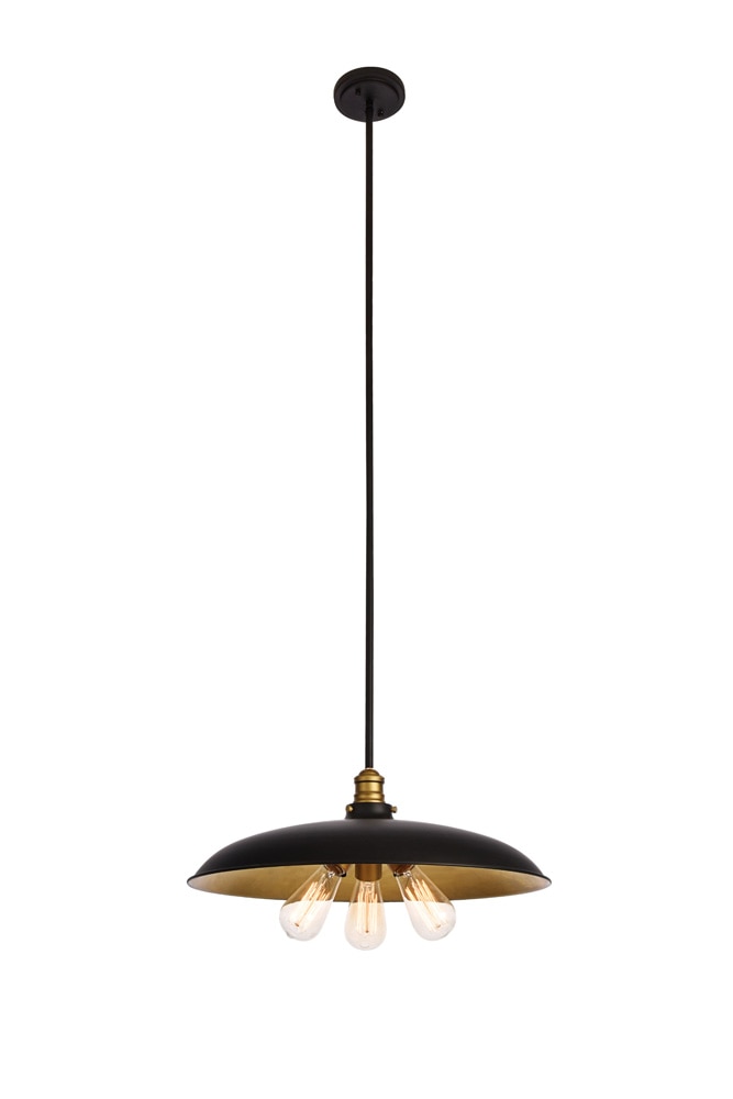 Elegant Furniture & Lighting - Anders Chandelier D20.5 H6.5 Lt:3 Black and Brass Finish - LD8004D20BK veiw 1