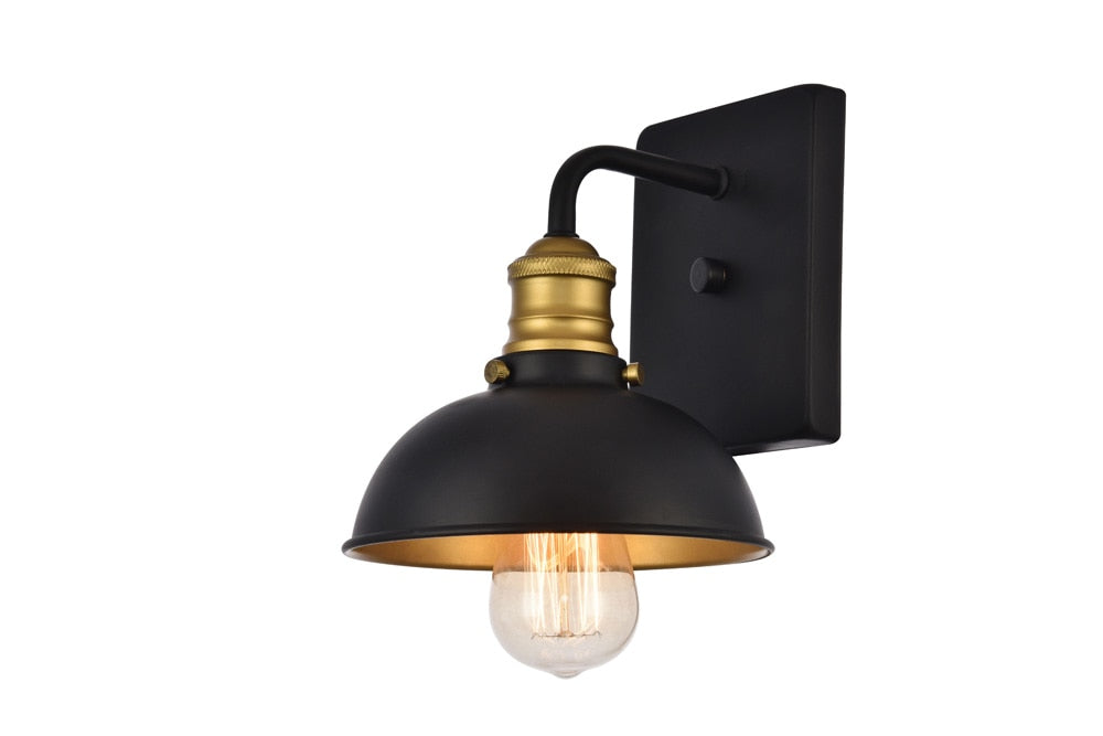 Elegant Furniture & Lighting - Anders Wall Sconce D7.1 H8.3 Lt:1 Black and Brass Finish - LD8004W7BK veiw 1