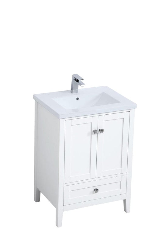 Elegant Furniture & Lighting - Aqua 24 In. Single Bathroom Vanity Set In White - VF-2001 view 2