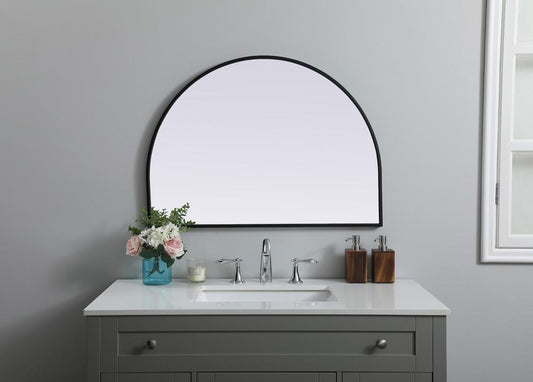 Elegant Furniture & Lighting - Ayra Metal Frame Arch Mirror 33x24 Inch in Black - MR1A3324BLK view 2