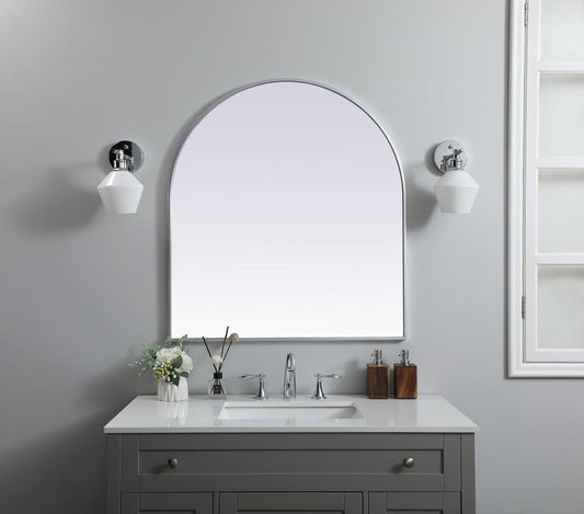 Elegant Furniture & Lighting - Ayra Metal Frame Arch Mirror 33x36 Inch in Silver - MR1A3336SIL view 2