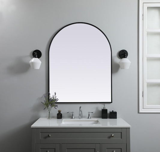 Elegant Furniture & Lighting - Ayra Metal Frame Arch Mirror 33x42 Inch in Black - MR1A3342BLK view 2