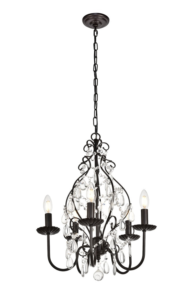 Elegant Furniture & Lighting - Blaise Pendant D17 H23 Lt:5 Oil rubbed bronze Finish - LD5003D17ORB veiw 1