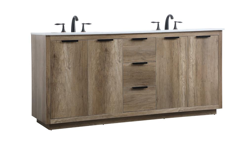 Elegant Furniture & Lighting - Blake 72 Inch Double Bathroom Vanity In Natural Oak - VF19472DNT veiw 8