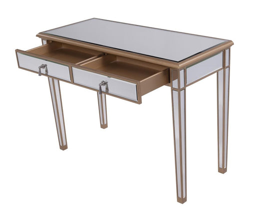 Elegant Furniture & Lighting - Contempo 2 Drawers Dressing table 42 in. x 18 in. x 31 in. in Gold paint - MF6-1106G veiw 2