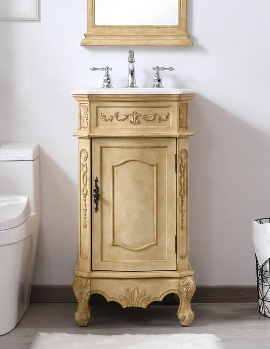 Elegant Furniture & Lighting - Danville 24 inch Single Bathroom vanity in Antique Beige with ivory white engineered marble - VF10119AB-VW veiw 2