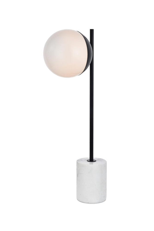 Elegant Furniture & Lighting - Eclipse 1 Light Black Table Lamp With Frosted White Glass - LD6104BK view 2