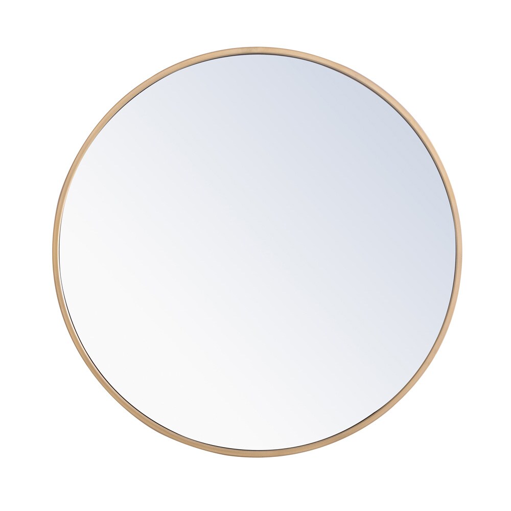 Elegant Furniture & Lighting - Eternity Metal frame Round Mirror 24 inch Brass finish - MR4032BR view 1