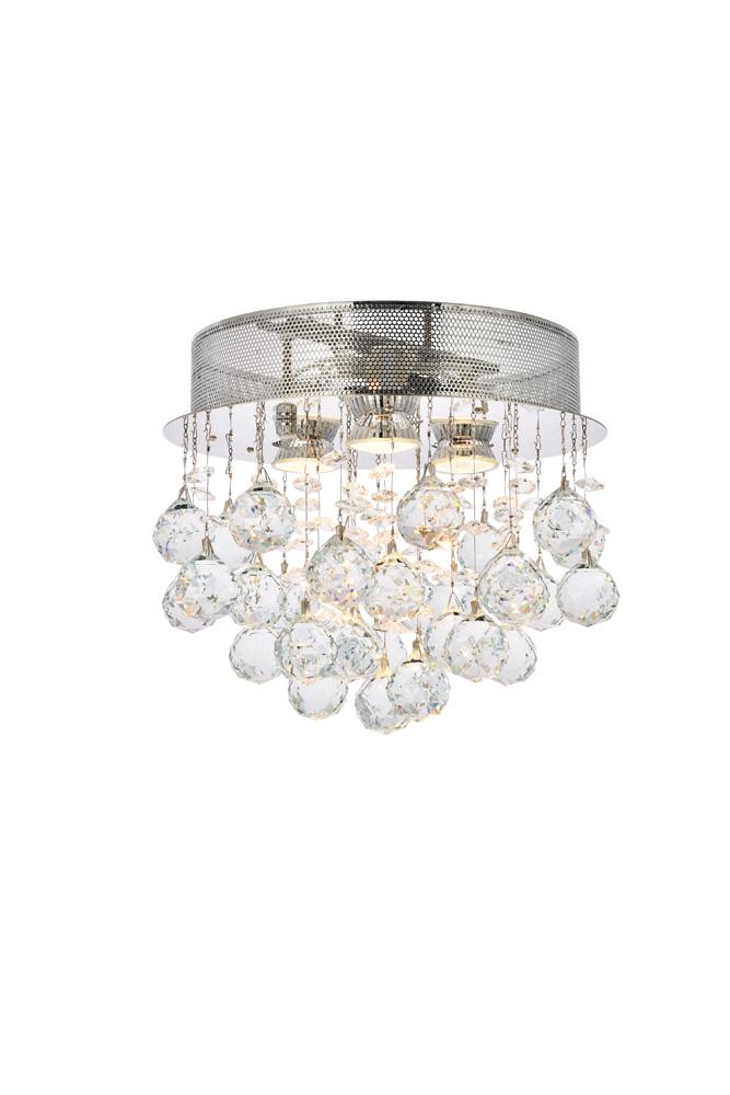 Elegant Furniture & Lighting - Galaxy 3 light Chrome Flush Mount Clear Royal Cut Crystal - V2006F13C/RC veiw 1