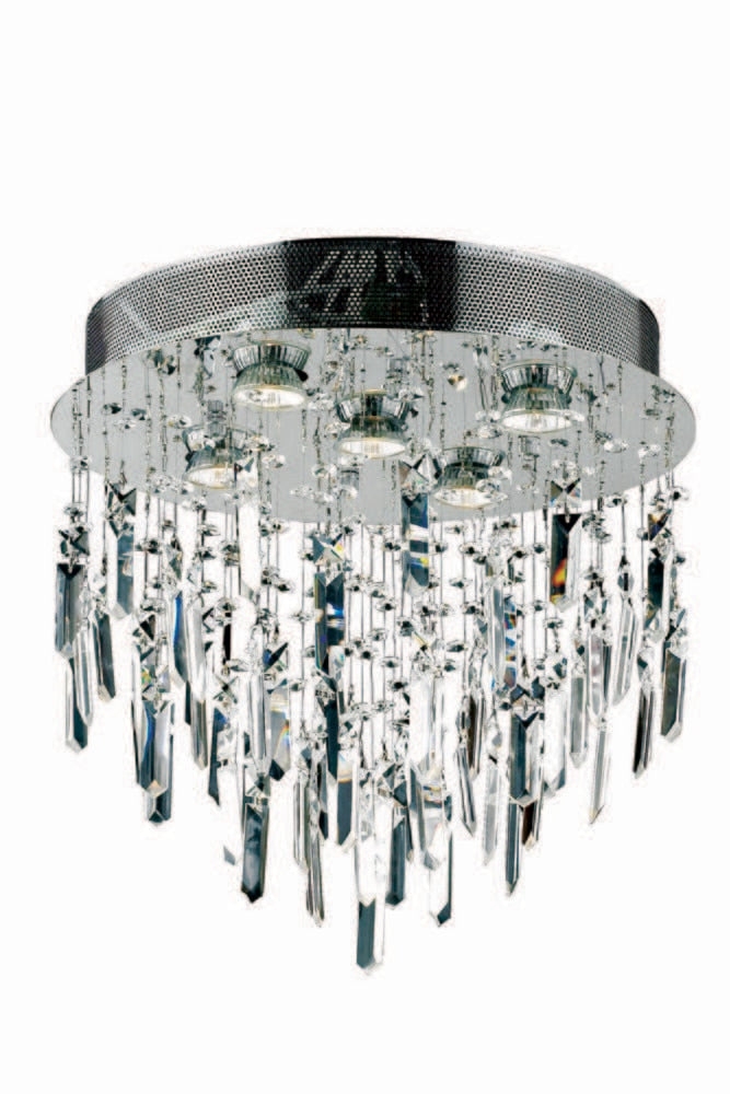 Elegant Furniture & Lighting - Galaxy 5 light Chrome Flush Mount Clear Royal Cut Crystal - V2006F16SC/RC veiw 1