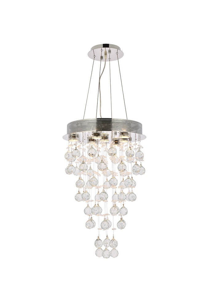 Elegant Furniture & Lighting - Galaxy 7 light Chrome Pendant Clear Royal Cut Crystal - V2006D16C/RC veiw 1