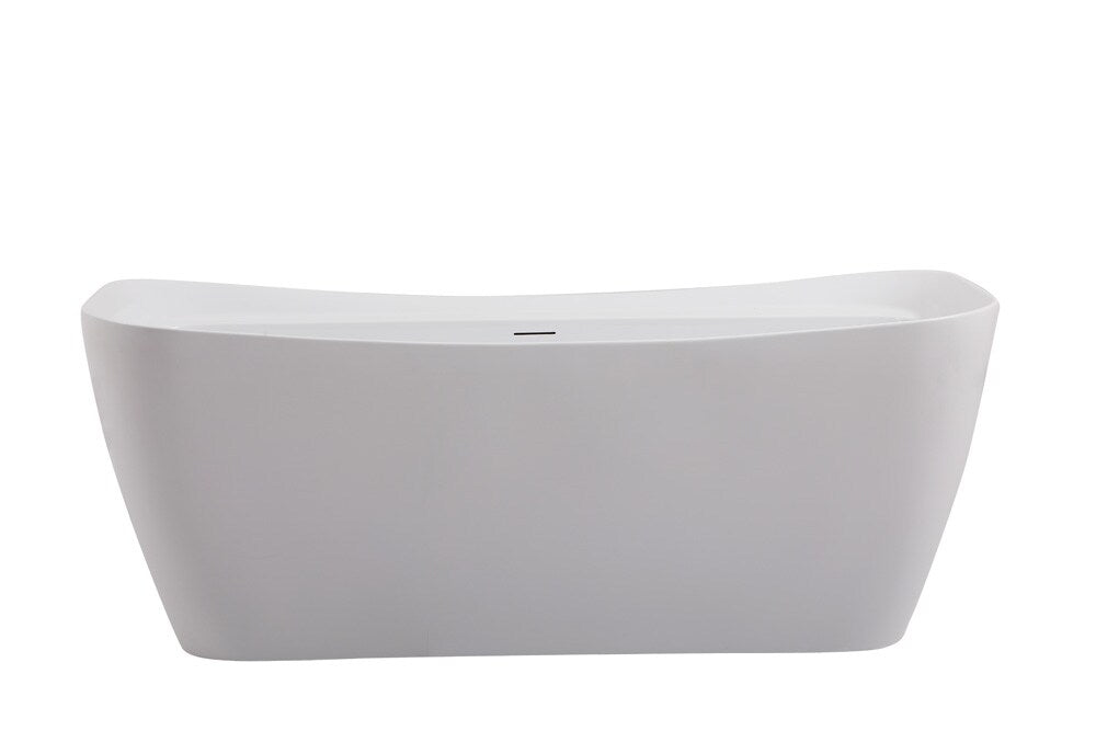 Elegant Furniture & Lighting - Harrieta 67 inch soaking bathtub in glossy white - BT10467GW view 1