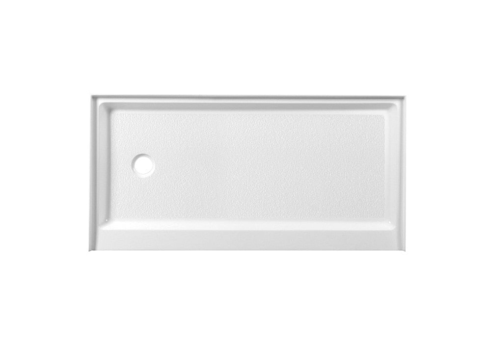 Elegant Furniture & Lighting - Laredo 60x30 inch Single threshold shower tray left drain in glossy white - STY01-L6030 veiw 1